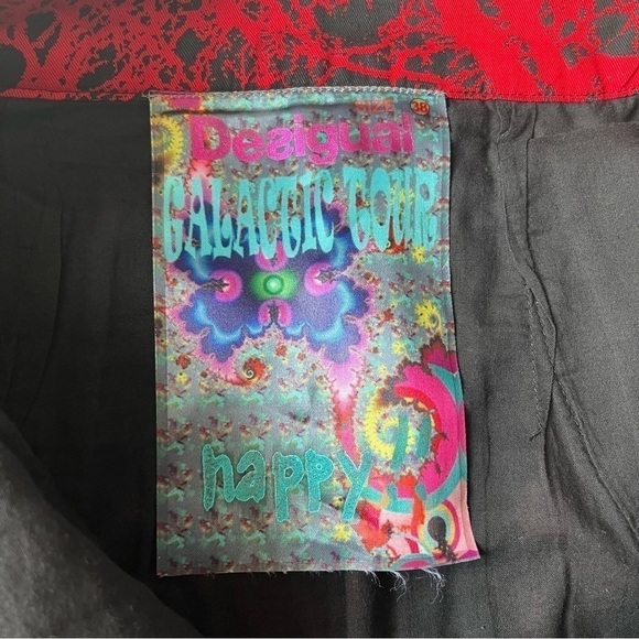 Desigual Galactic Tour Mini Skirt Poppy Flowers Pleated Waist Cotton EUR 38/ 4US - Picture 8 of 13